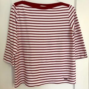 Iconic French-made Armor Lux Breton Boatneck Red Striped Top | Size 6